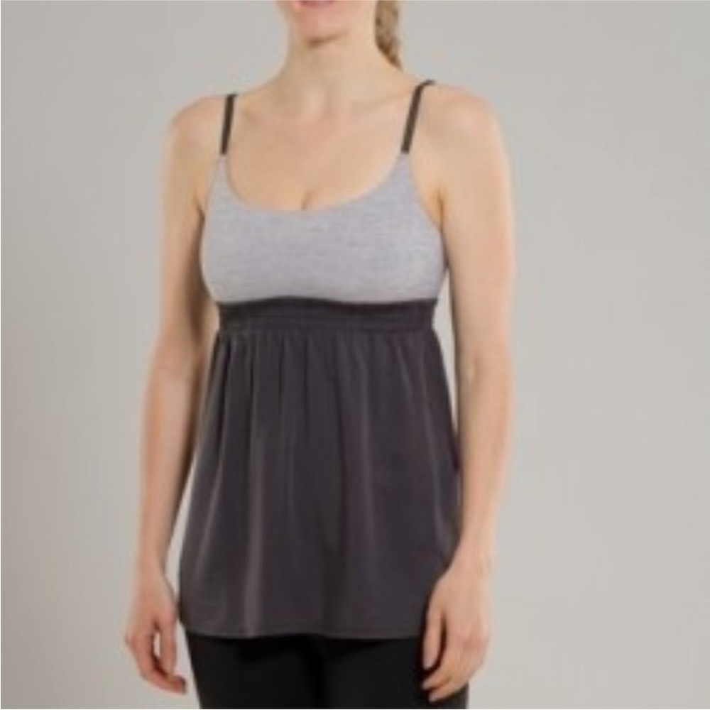 LULULEMON CHARCOAL GREY/WEE STRIPE BLISS TANK